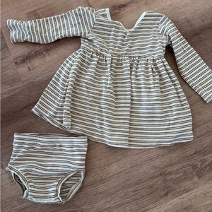 Striped Baby Dress and Bloomers Set